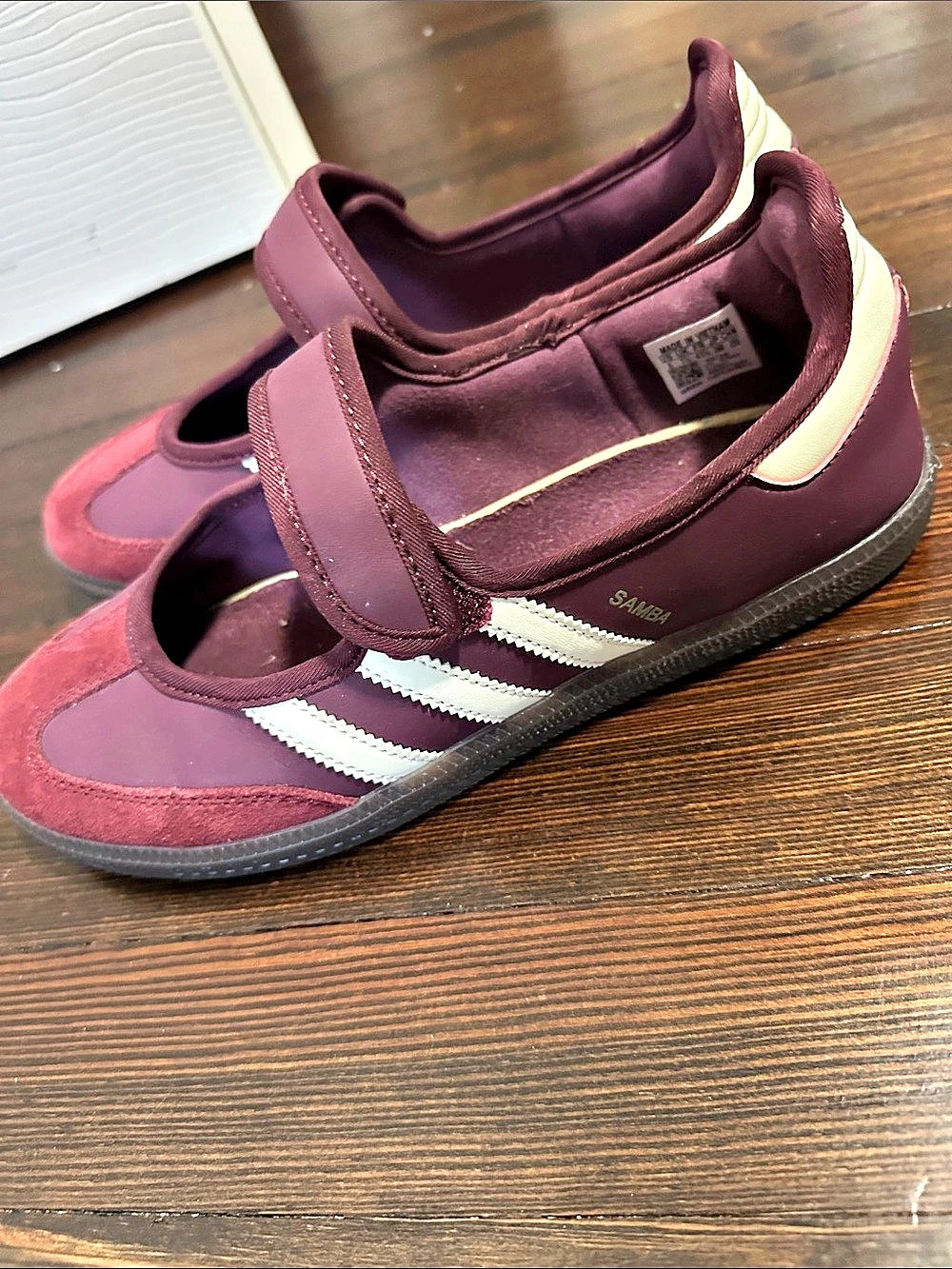 adidas Samba Jane Maroon Cream White Sneakers